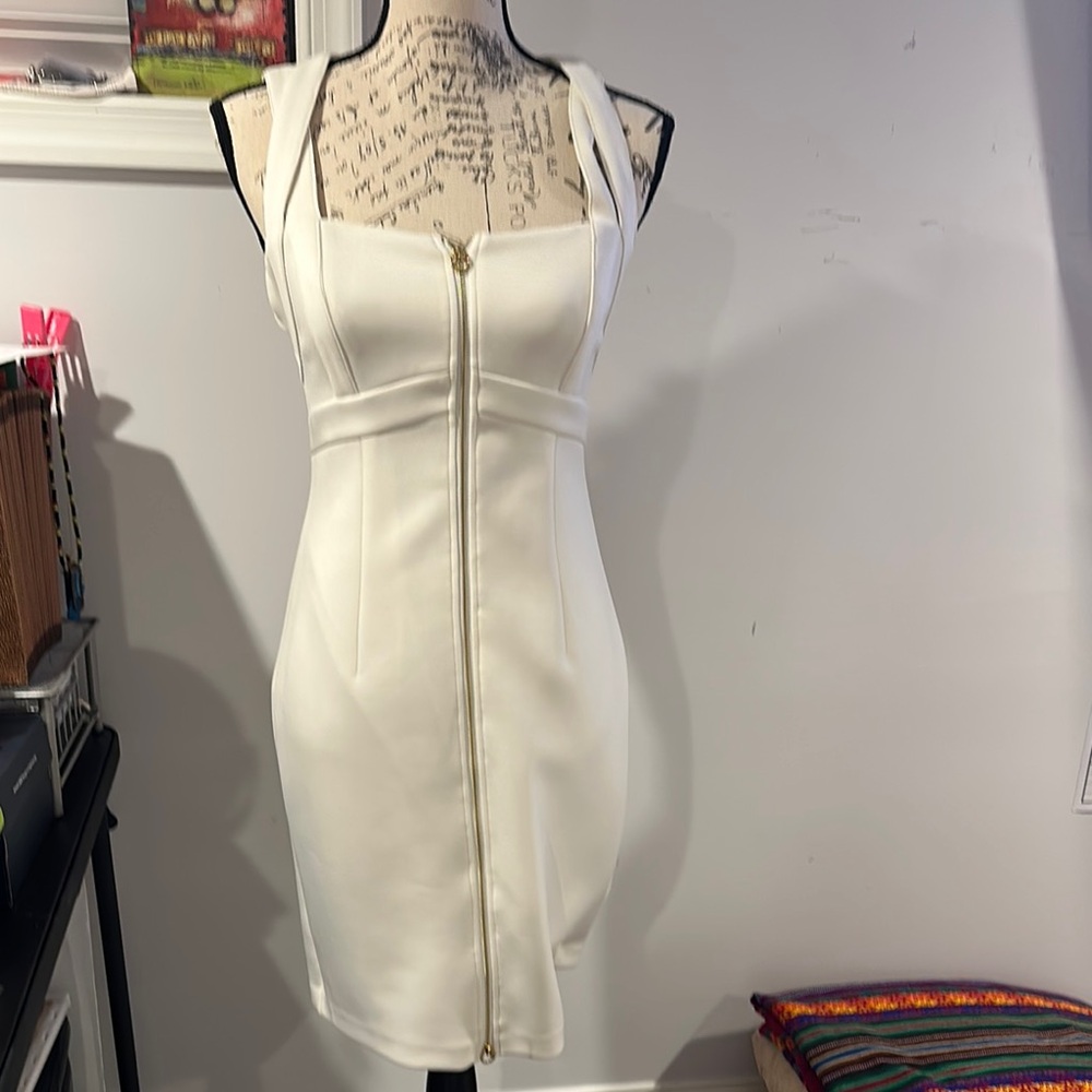 Calvin Klein Ivory Mini Dress with Zipper